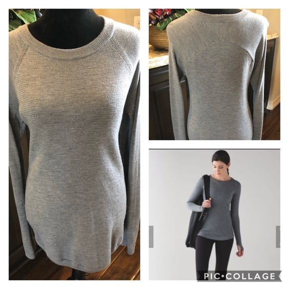Lululemon Gray Sit in Lotus sweater EUC